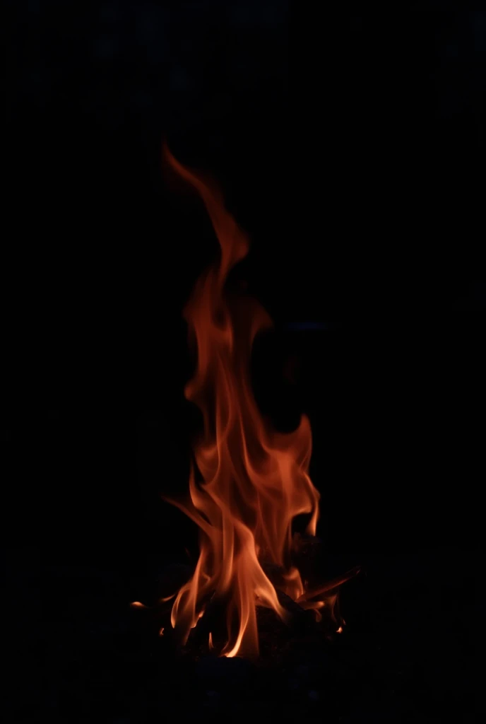black background, a few fire particles, embers