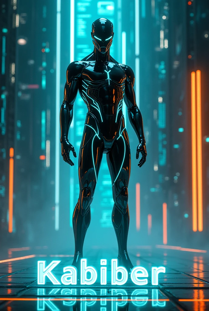 Tron legacy C.L.U with the word kaliber below
Keep the Kaliber the same, but make C.L.U. More like the movie