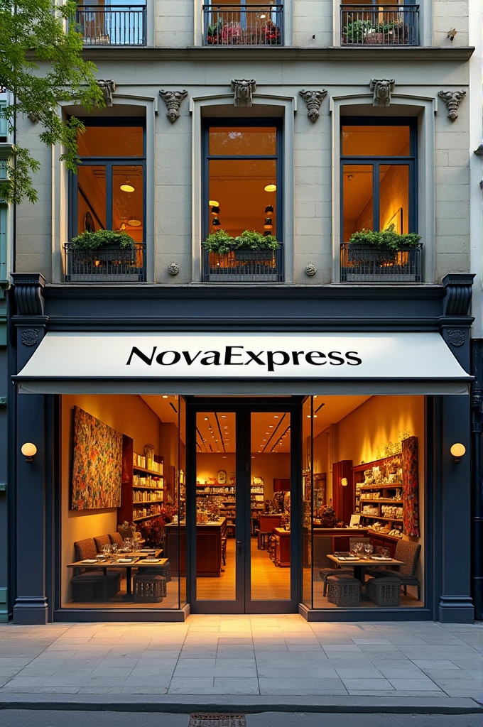 Storefront mockup, with the name novaexpress