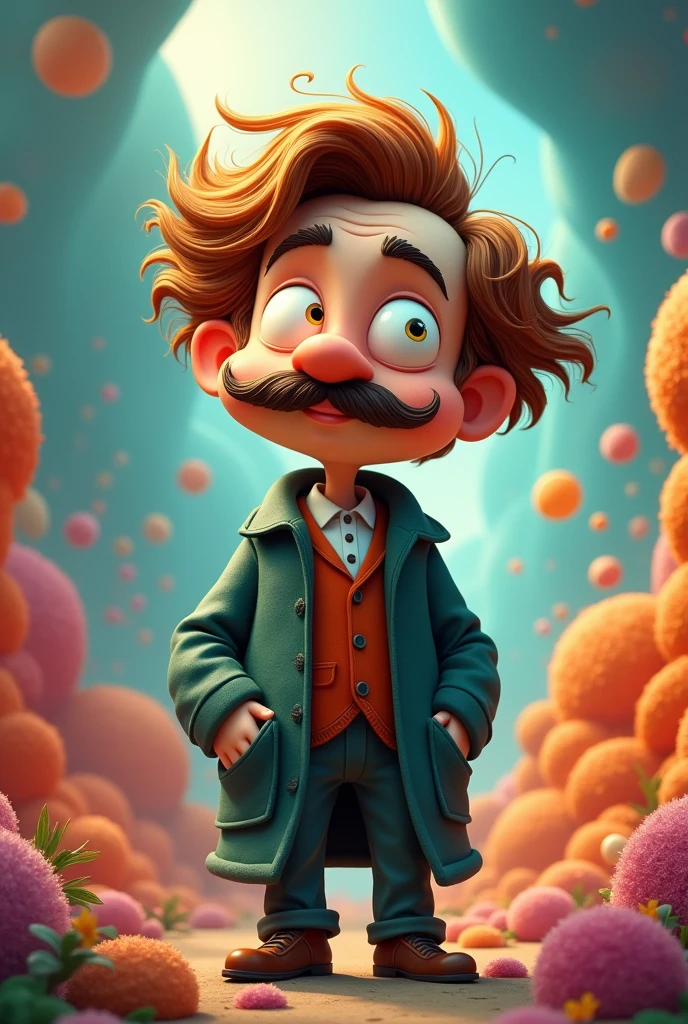stylized character of Nietzsche, Cartoon, Very detailed, 8k,