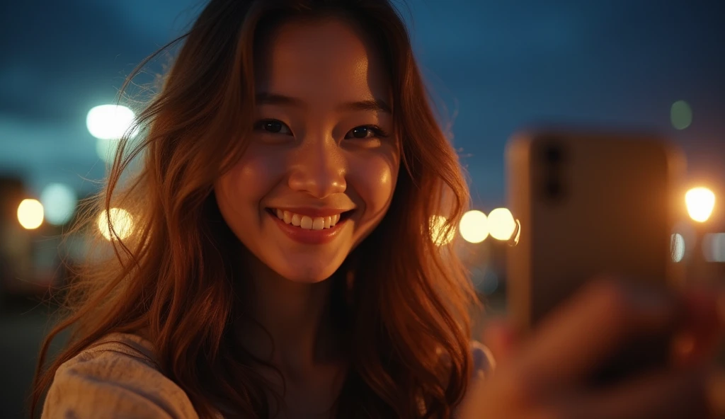 Highest quality、Portrait、Selphy、friend、night、Selfie Reality、live-action、Japanese、18-year-old、(Hostess)、Brown Hair、private、Off-shot、