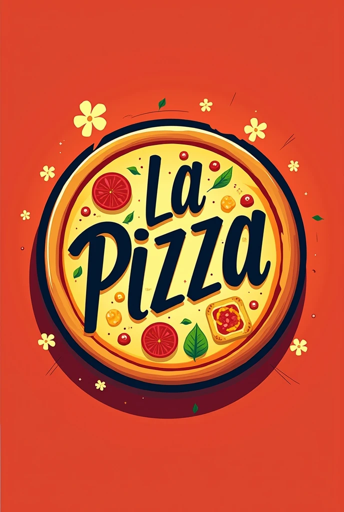 create an eye-catching logo for my pizza shop: "La pizza" moderno
