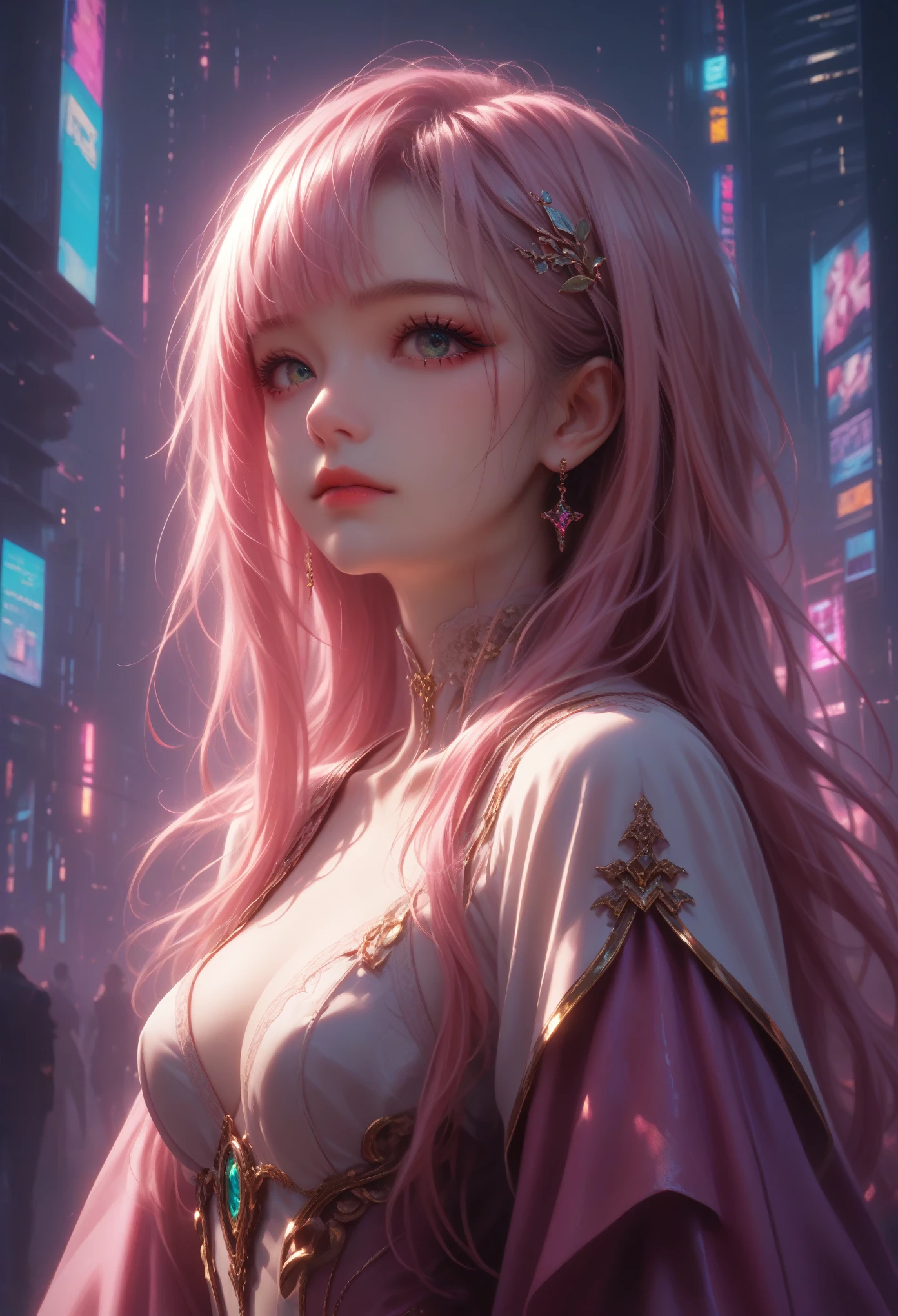 Wearing intricate cyberpunk streetwear, Beautiful, girl, detailed portrait, 4 thousand., bright colors, conceptual art, cinematic dramatic atmosphere, Sharp Focus, Volumetric lighting, cinematic lighting, studio quality,score_9,score_8_up,score_7_up,masterpiece,best quality,perfect anatomy,very aesthetic,official art,8k
