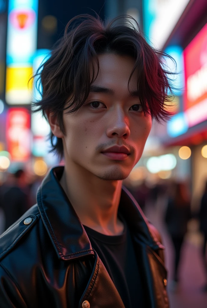 tall white man, with clear, slanted eyes, dark and bushy eyebrows, about , low hairstyles for straight hair, disheveled and dark brown, facial moles not so marked, Without beard, I WANT YOUAAAAAAAA