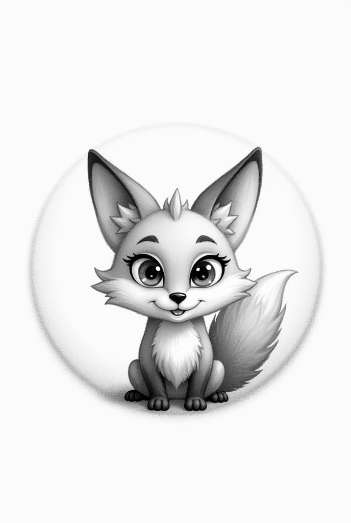 Simple graphite pencil drawing of the WhatsApp fox emoji