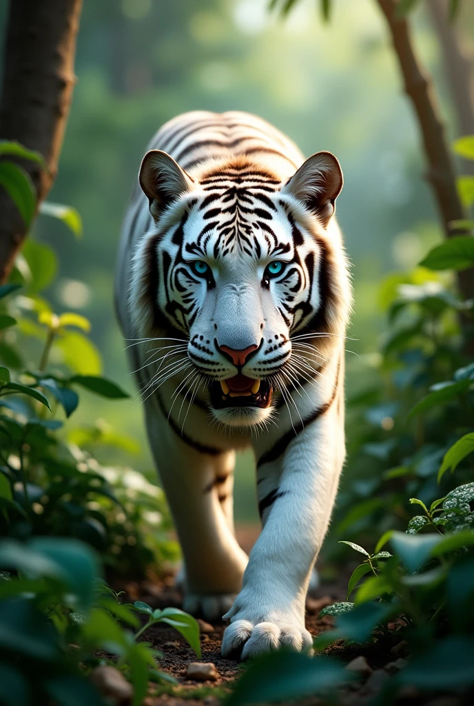 Fineart white tiger full color details