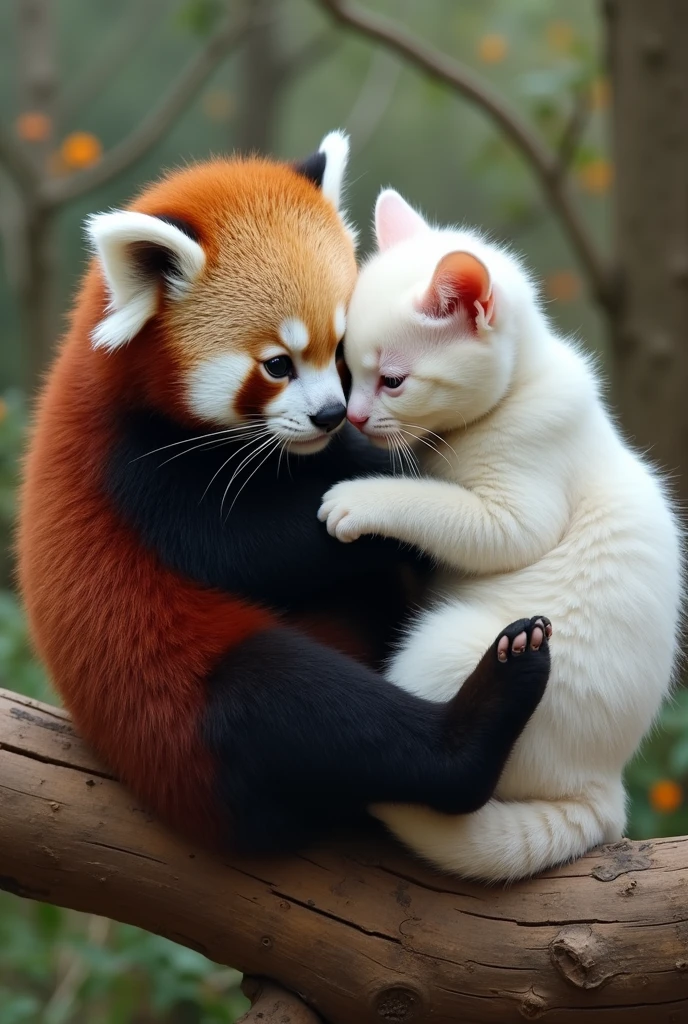 Cute panda and white cat sex