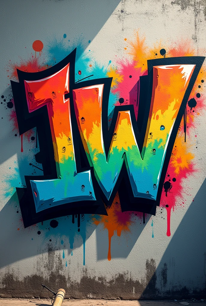 Create a logo with the letters iw in graffiti
