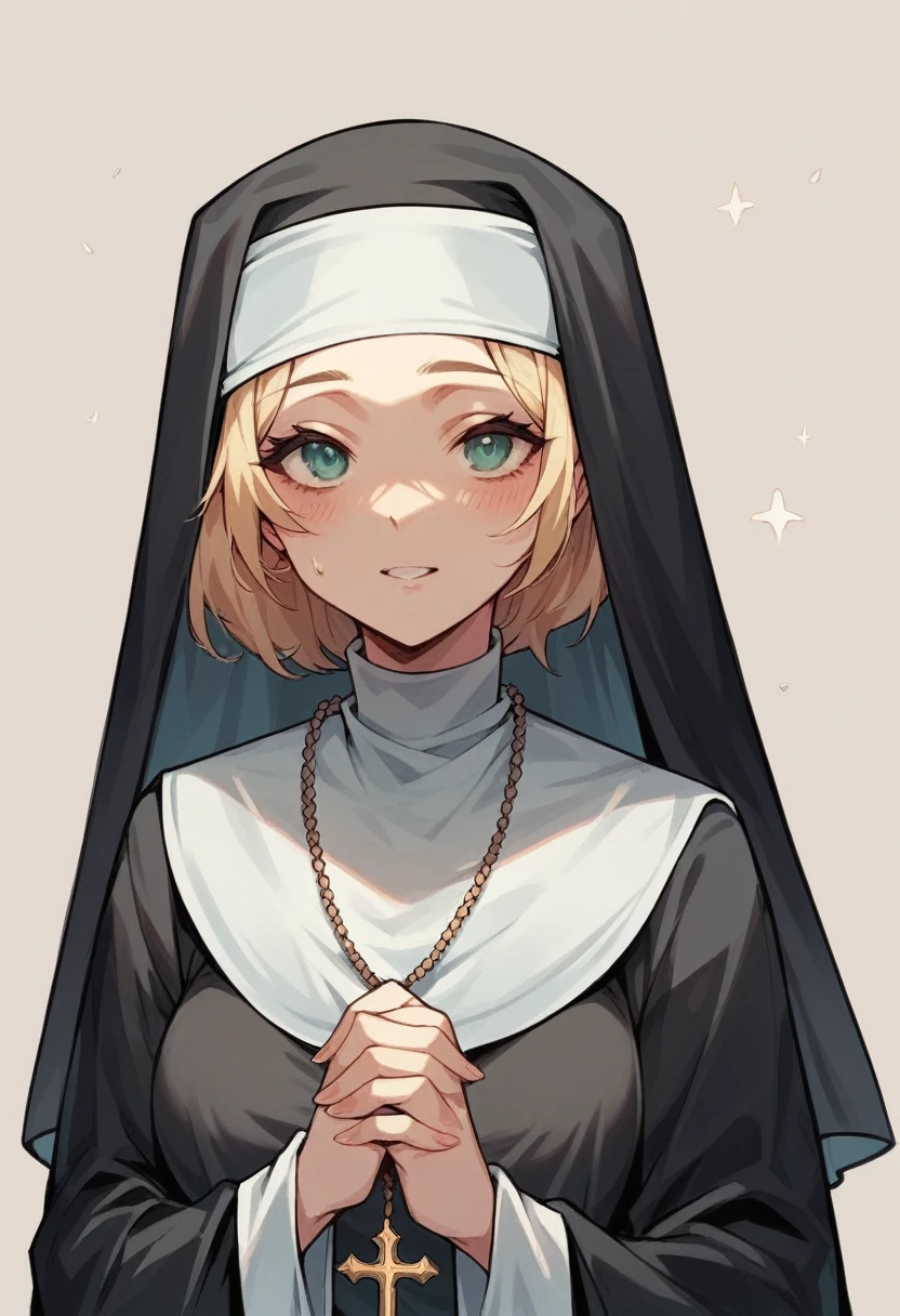 (The nun&#39;s habit),devil horns, red eyes, in the cathedral, Mind control by a succubus, Sexy latex strip, 3P Sex, Devil&#39;s Wings, Inverted Cross Necklace, big bust, The nun&#39;s habit