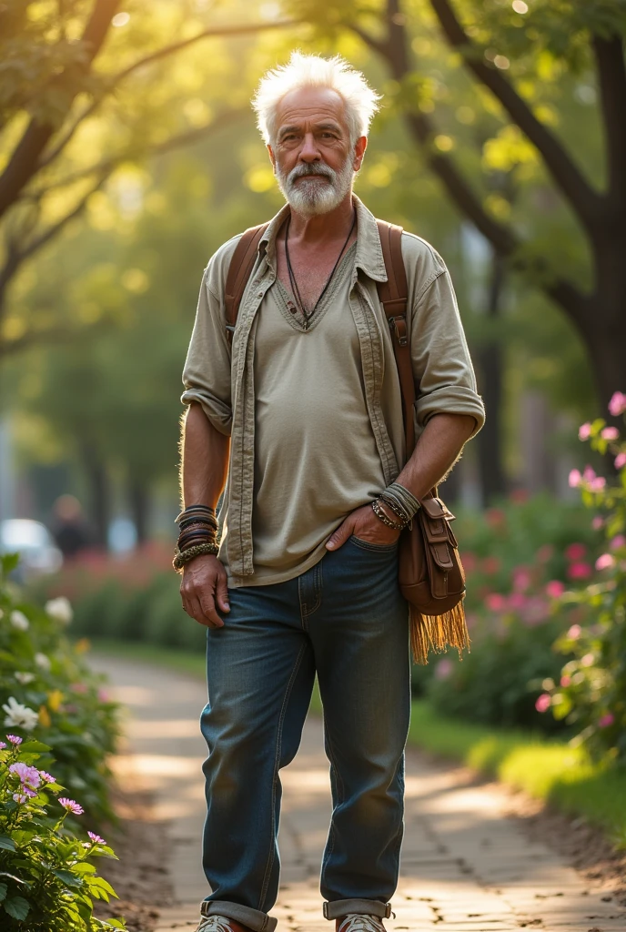 A man under 42 with white hairs