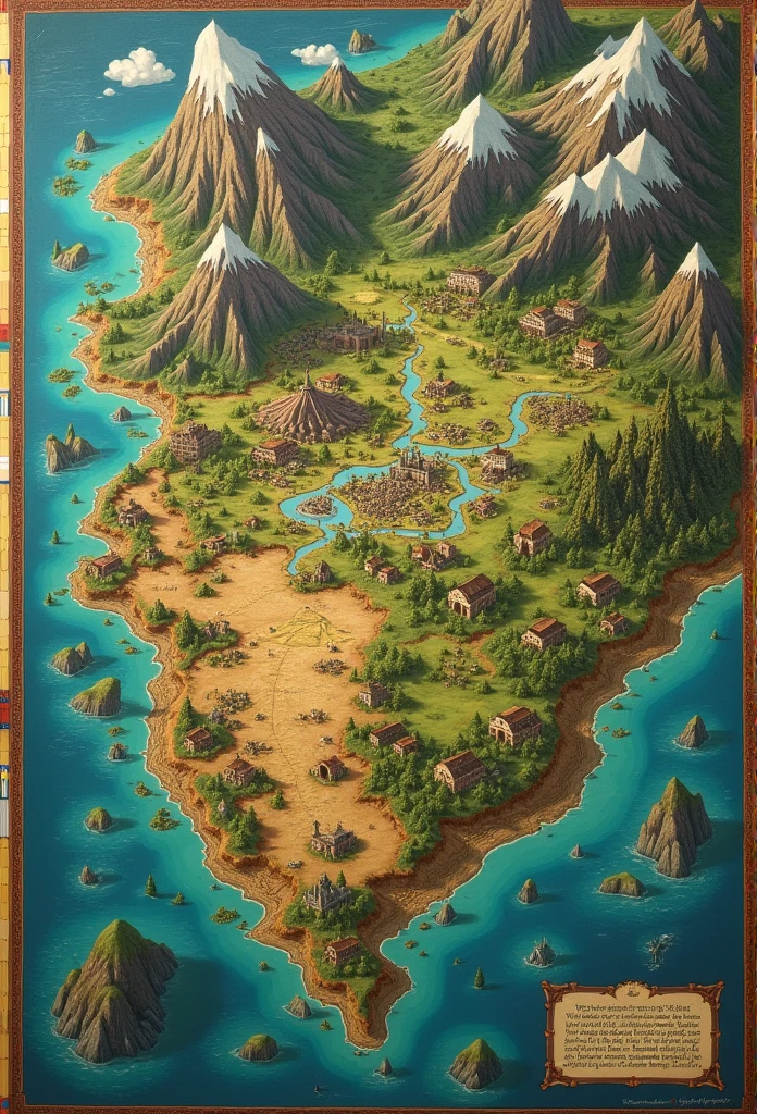 Map of the continent of Valant,In the center of the map is the country of humanity,To the north live the dwarves of the Land of Ice and Snow.,The south is the country of the orcs,To the west is the Land of Dragons,To the east is the land of the elves