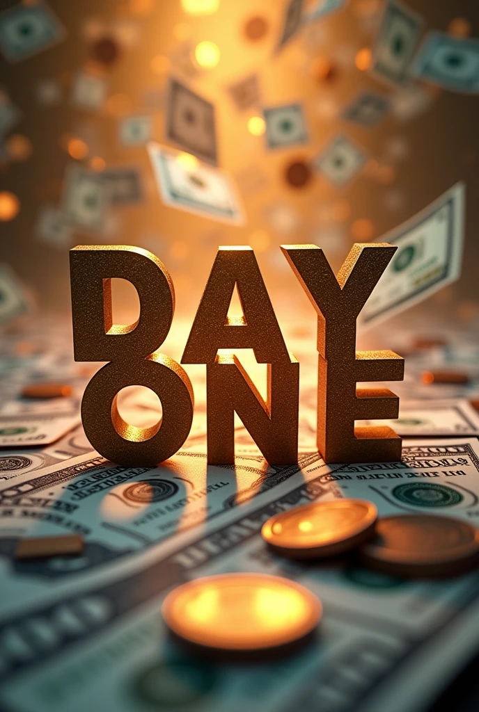 Image with money in the background and Day One written on the front
