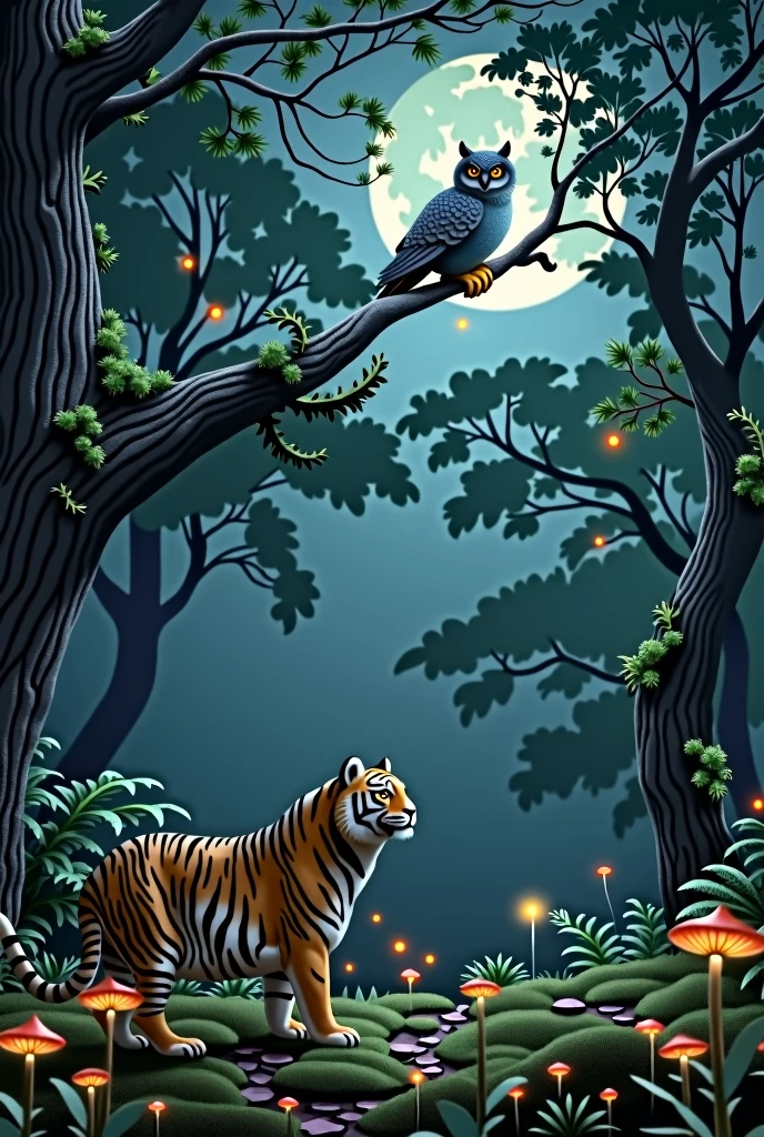 The owl called the tiger and said: