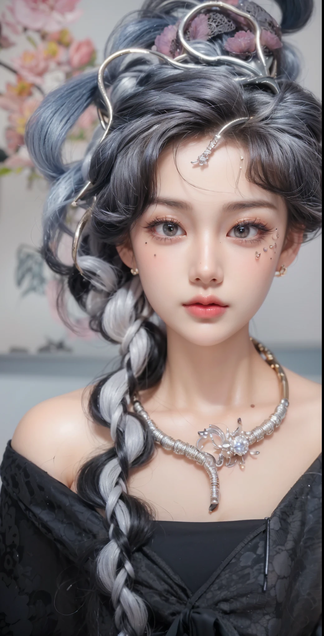 Game Art，CG Animation，Best image quality，Maximum resolution，8K picture quality，(A bust photo)，(portrait)，(Head close-up)，(Rule of Thirds)，Unreal Engine 5 rendering works，20 year old girl，((Queen))，The eyes are very detailed，(Large Breasts)，Elegance and nobility，Ray Tracing，Game CG，((3D Unreal Engine))，OC rendering reflection mode，4K，Ultra-clear，Translucent lace，Fair and plump figure，Pretty Face，Glossy Gel Coat，身着华贵礼服的Queen，Gorgeous clothing，Luxurious and exquisite jewelry，Colorful makeup，Full figure，Dark red lipstick，精致Gorgeous clothing，Supermodel，Gold Jewelry，Luxurious clothing，Gold and diamond jewelry，Rich facial details，Delicate and delicate skin texture，Gorgeous eyeshadow makeup，Three-dimensional facial features，Pearl and Gemstone Necklace，Have a tattoo，
