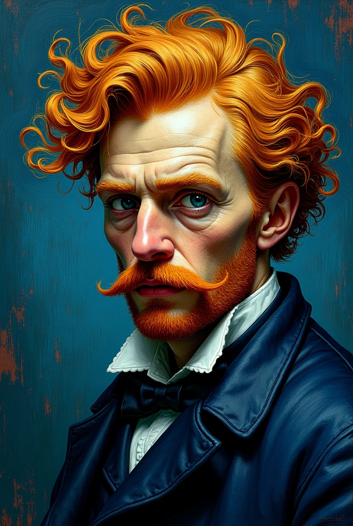 a young nietzsche, portrait, van gogh style, vibrant colors, thick brushstrokes, dramatic lighting, intense gaze, textured background, intricate details, chiaroscuro, moody atmosphere, emotive expression, expressive face, intellectual thoughtfulness, philosophical contemplation, masterpiece, (best quality,4k,8k,highres,masterpiece:1.2),ultra-detailed,(realistic,photorealistic,photo-realistic:1.37)