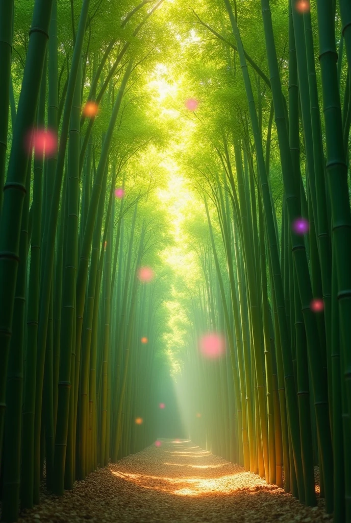 ((((bamboo forest)))), Well-organized、Neatly lined up、Digital、electronic、mysterious、artistic、colorful、Fantastic、Realistic、Masterpiece、high quality、 High Resolution、depth、Bokeh、