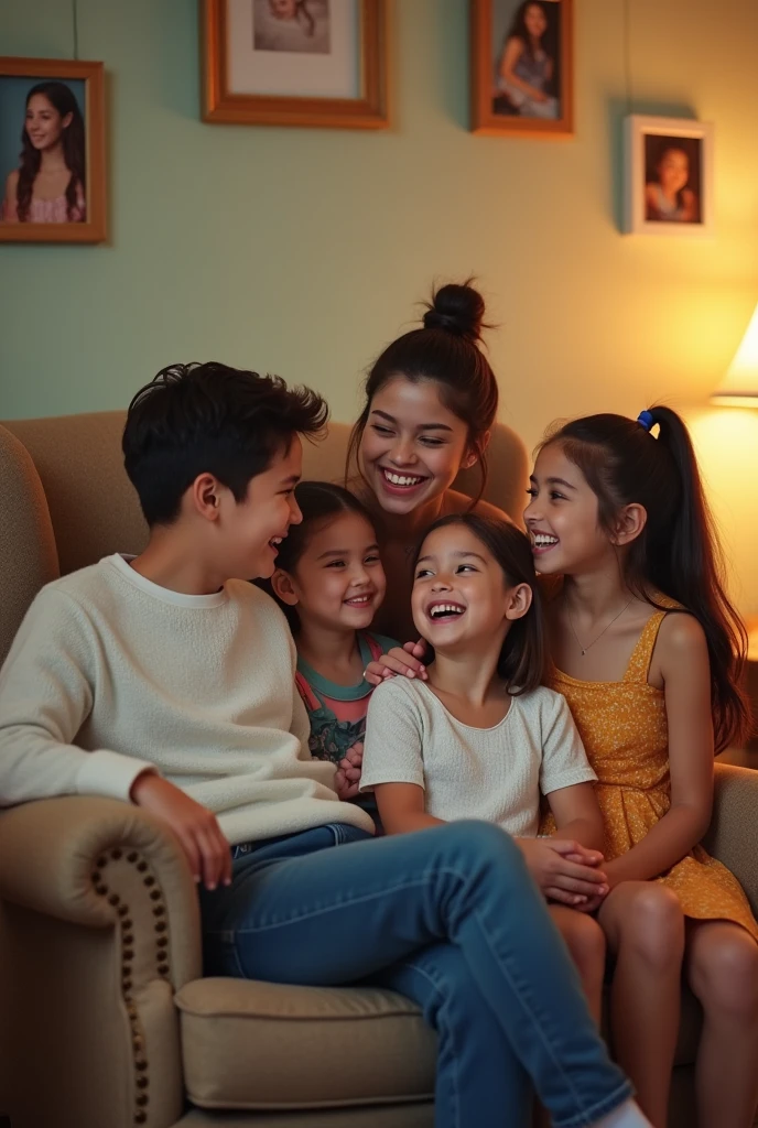 [1] = main image: Happy stepchildren and parents, Family integration, mutual respect, Domestic harmony.

[2] = A warm and welcoming scene depicting happy stepchildren interacting with their parents in a family-friendly environment. Everyone is smiling and sharing moments of joy and mutual respect, reflecting genuine, positive domestic harmony.

[3] = The environment is a spacious and well-lit living room, decorated with soft colors and comfortable furniture that invite relaxation and interaction. Details like family photos on the wall and organized children&#39;s toys indicate a warm, loving home.

[4] = The atmosphere is warm and welcoming, with a feeling of togetherness and mutual understanding between all family members. Every gesture and expression conveys joy and connection, reinforcing the idea that domestic harmony is built on respect and acceptance.

[5] = lifelike painting.

[6] = Created using traditional oil painting techniques on canvas, focusing on capturing the emotions and subtle details that reveal family dynamics and the happiness shared between stepchildren and parents.

[7] = Images lacking detail in facial expressions, Unbalanced composition, colors inconsistent with the family atmosphere, lack of emotional connection between characters, non-realistic art style.







