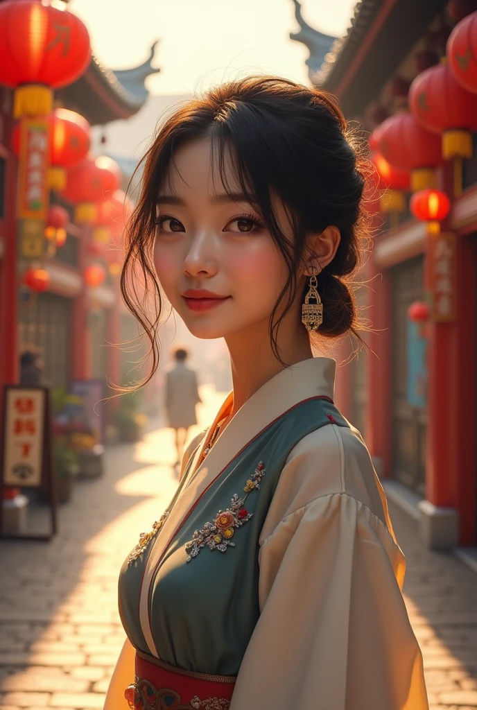 A Korean woman with bangs and medium hair with a thin face that looks like Yeojin that looks real