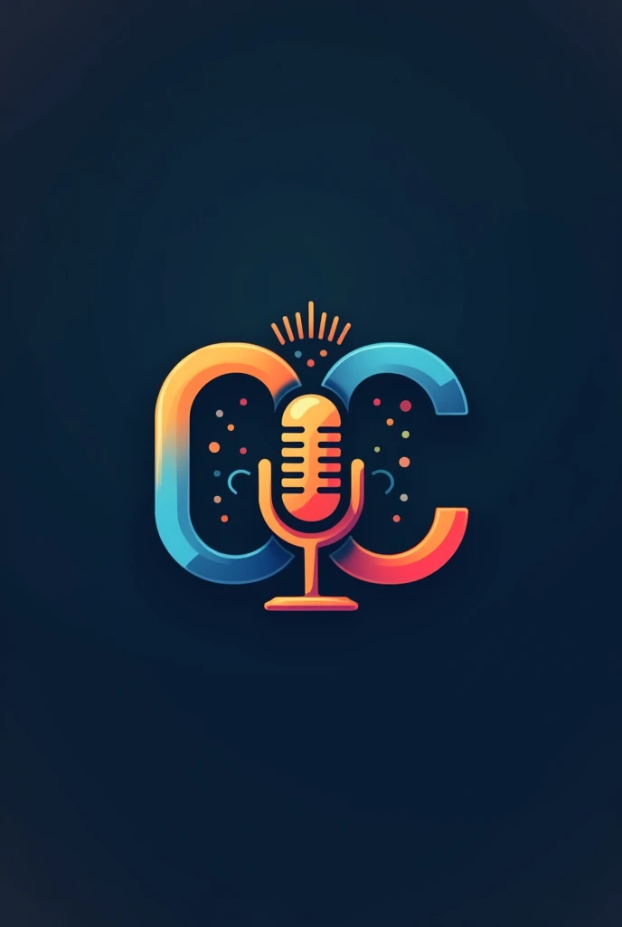 Logo that refers to the name "castclip"  with microphone a poscast profile "CC"