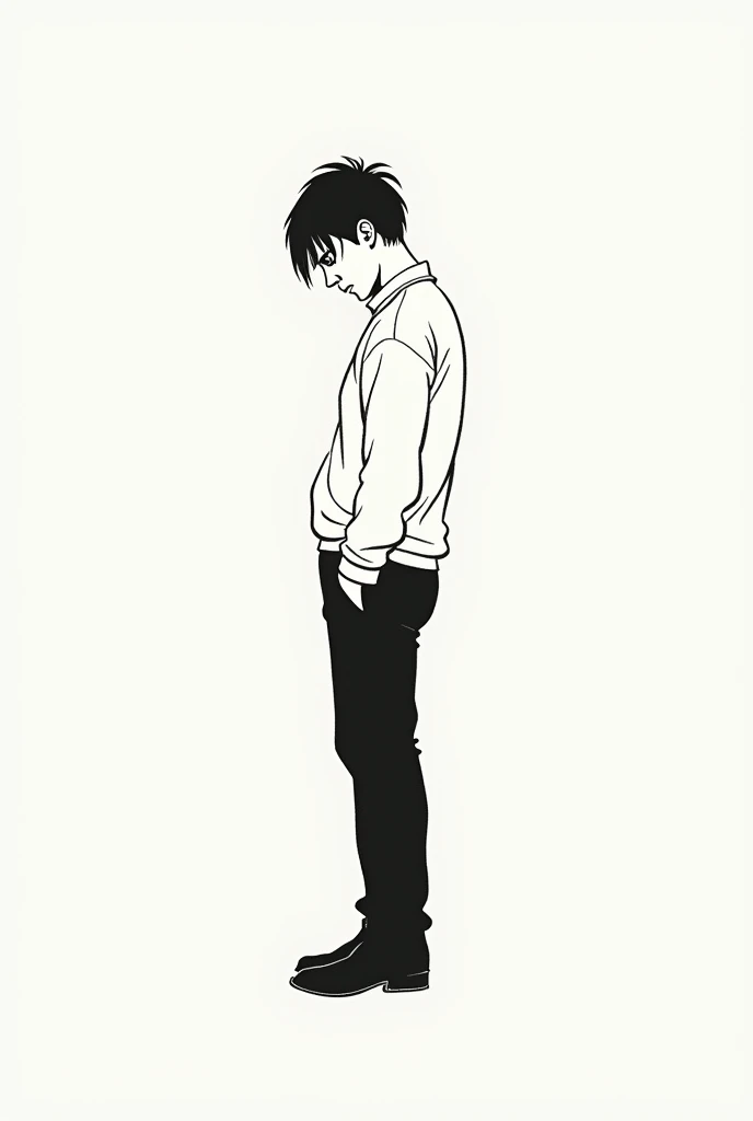 Generate me a drawing of Rodion Romanovich Raskolnikov, character from Crime and Punishment, But I need it to be very easy to draw, meaning that the drawing is on a blank sheet of paper.