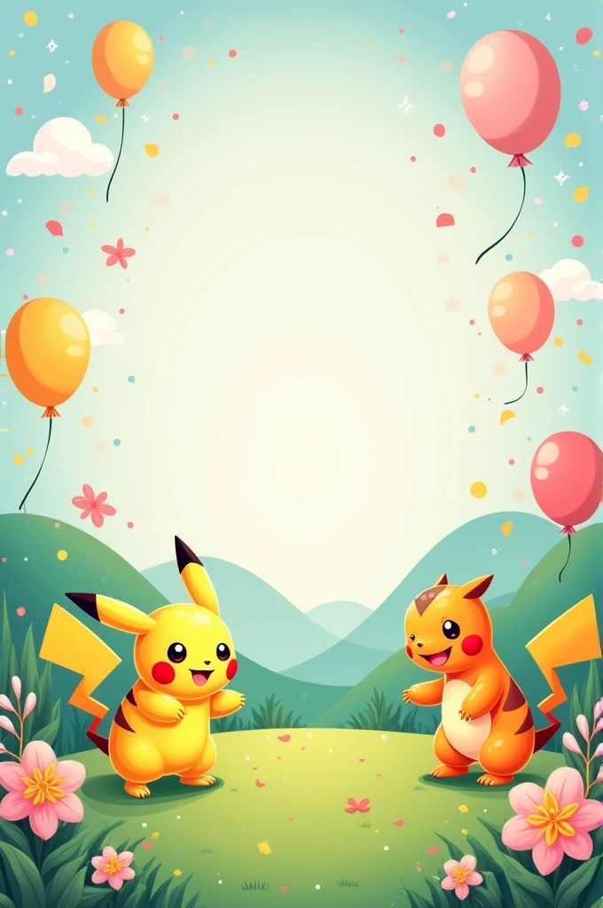 Baby shower invitation with a baby Pokemon theme