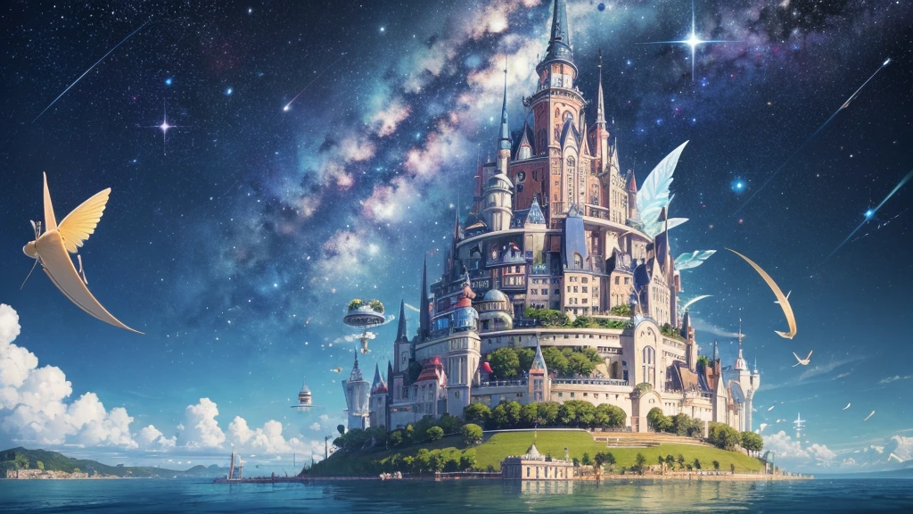 Sky City、Laputa、Floating Island、technology、Crystal crystal、universe、Milky Way、