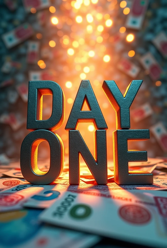 Image with money in the background and Day One written on the front