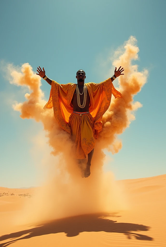 African male with sand manipulation powers
Flying