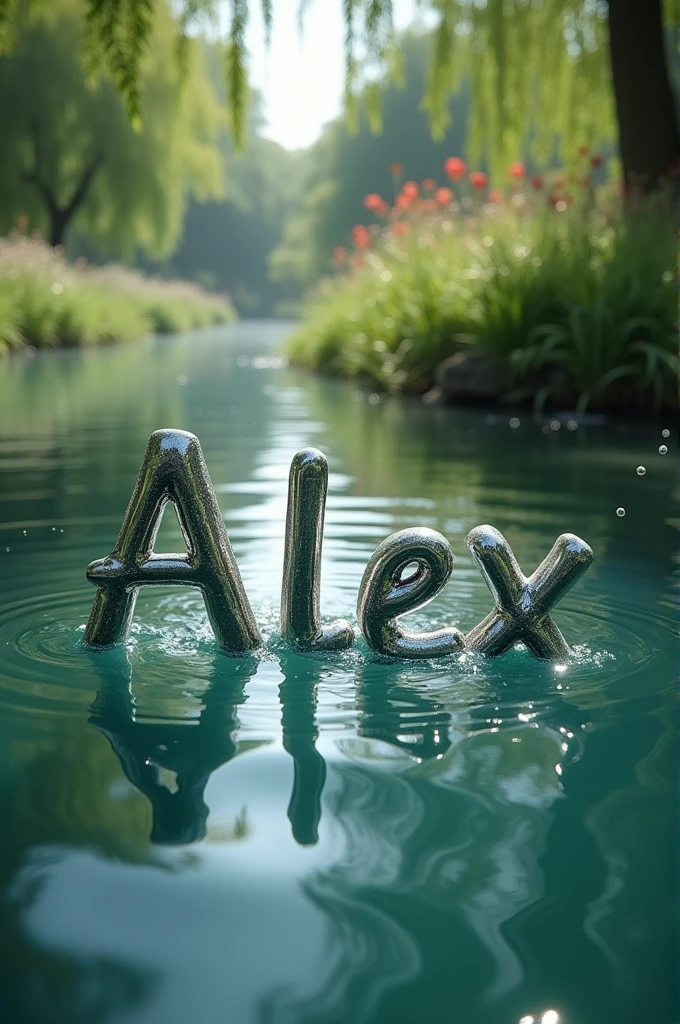 The name Alex sunk in the water