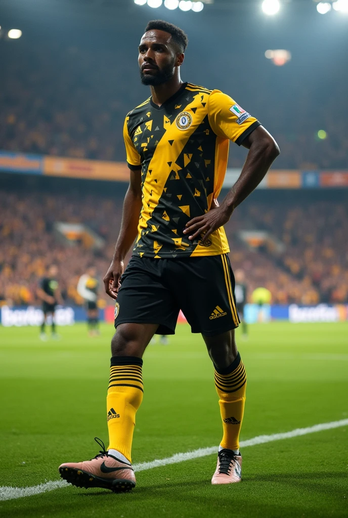 Black and yellow football shirt