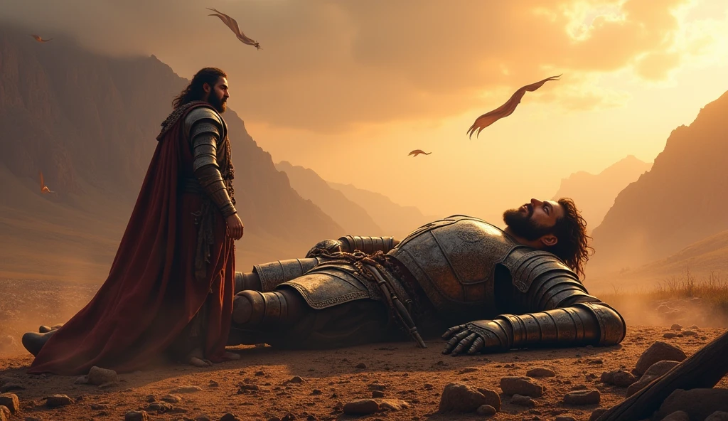 biblical history: a giant dead man with six fingers on each hand and six on each foot, was killed by Jonathan, David's nephew.