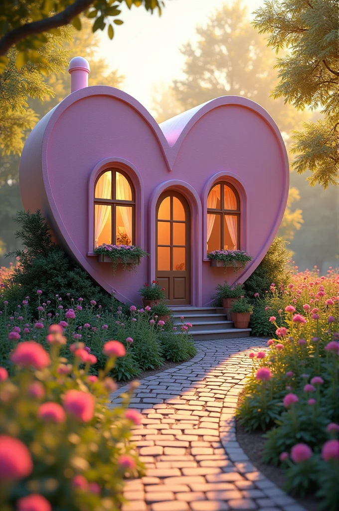 Create a home in the shape of a heart