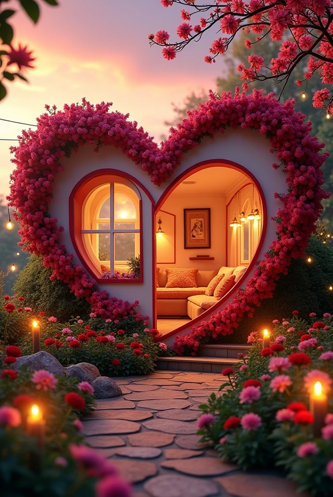 Create a home in the shape of a heart