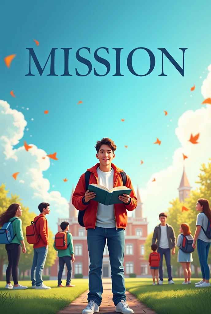 generate a banner template to publicize the mission, vision and values of a university
