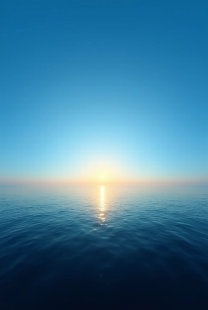 create a 360 panorama with a clear blue sky without clouds with a sun at the end and a dark ocean below without waves the sun not so bright just the little ball of the sun at the end and without clouds the ocean without any waves the sun is not to reflect much the brightness in the water leave the ocean very calm very straight without many waves and the sun more beautiful