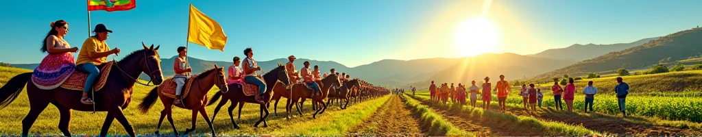 Create a banner with real people in 8k with customs of northeastern Brazil like: people riding, religious festivals, people planting and harvesting.