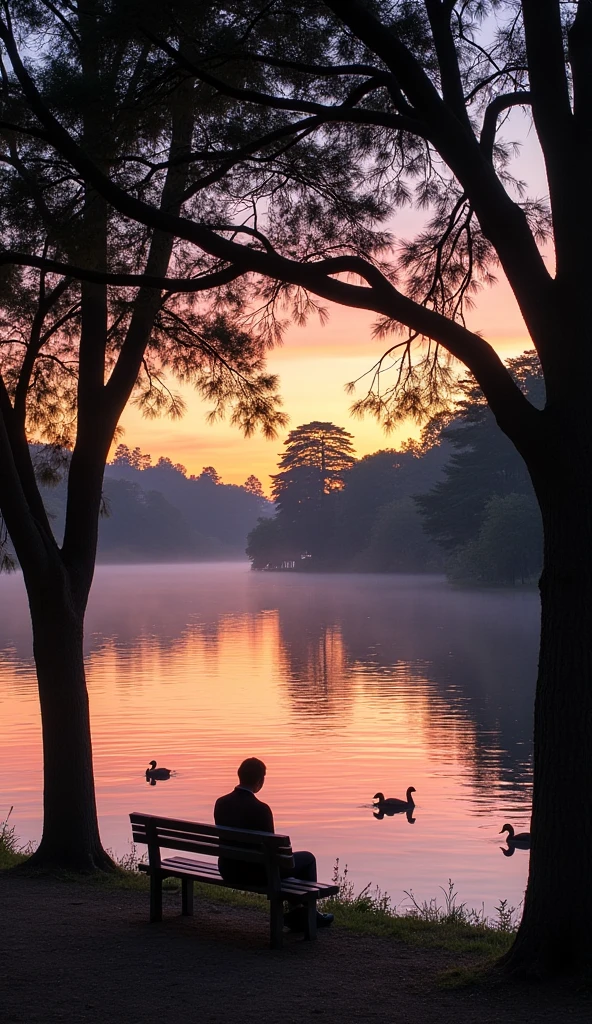 Stow Lake in San Francisco’s Golden Gate Park after sunset