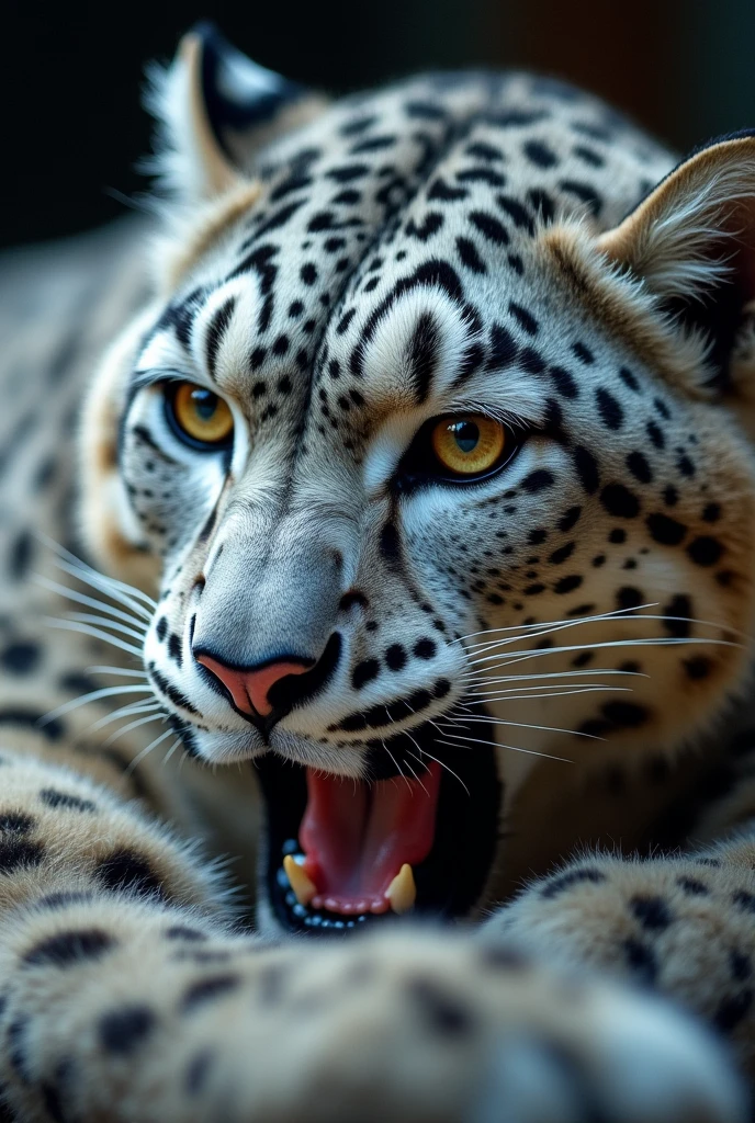 By Taran fiddler, bara, solo,snow leopard , sucking disembodied dick, dick suck, oral sex, cumming, detailed cum, semen in detail, in bedroom, dynamic angle, close up, zoom in on face