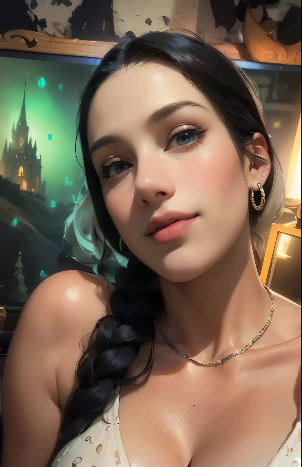(best quality,4k,8k,highres,masterpiece:1.2),ultra-detailed,(realistic,photorealistic,photo-realistic:1.37),high quality, anatomically correct, smiling, long blonde hair, detailed face, beautiful detailed eyes, beautiful detailed lips, extremely detailed eyes and face, long eyelashes, natural lighting, elegant, serene, warm color tones