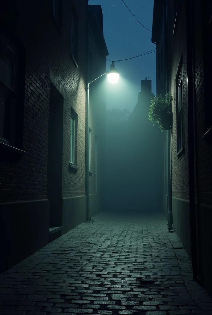 The title "The mystery of suicide" appears on the screen in the empty alley lit by a single, solitary streetlight at night