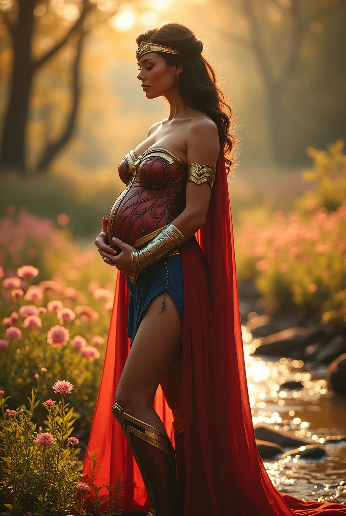 pregnant woman wonder woman mature corset