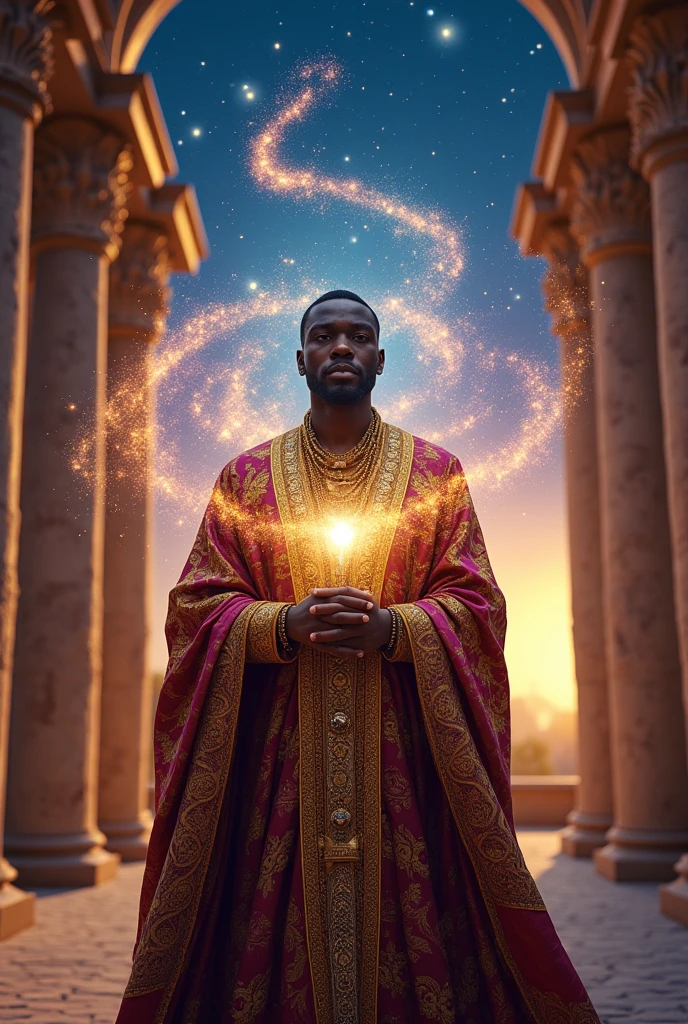 African male in Royal garment with time
manipulation powers.
