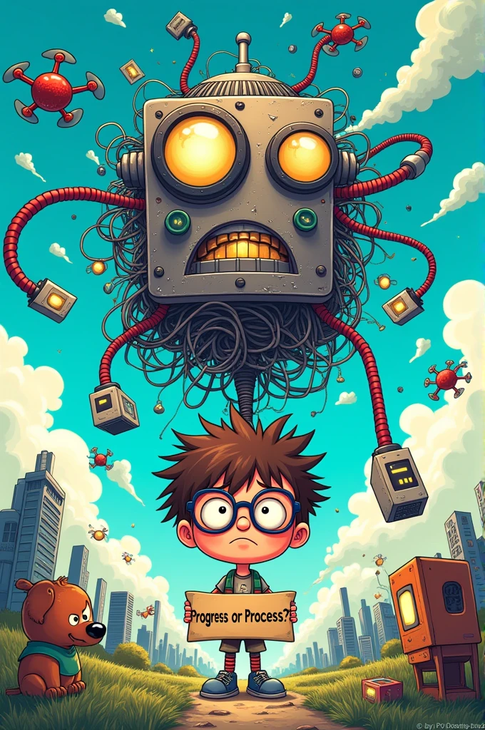 Cartoon about criticizing technology 