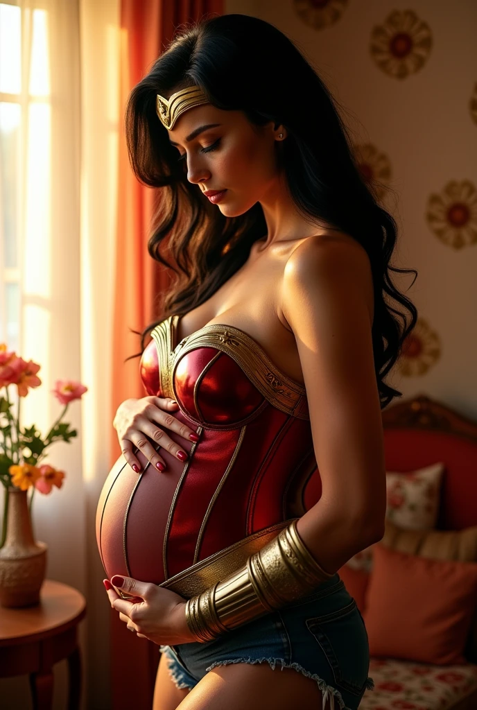 pregnant woman wonder woman mature corset underwear