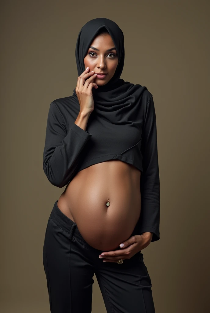 A muslim woman with hijab naked with big tits and a fat ass