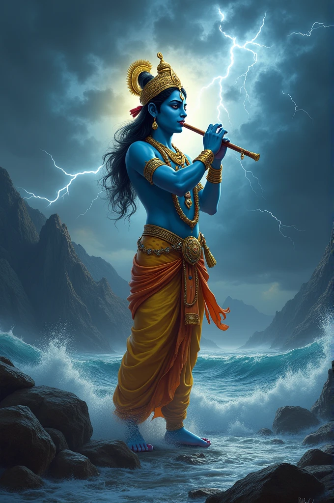 Shree krishan name'lord , danger background