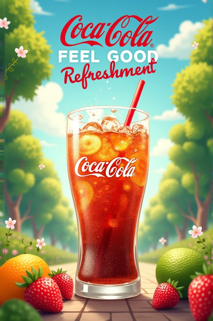 Design graphics for coca colla being healthy and promoting like attractive social media design