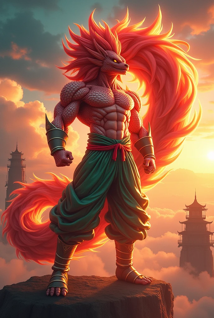 fusion of a super saiyan 4 + dragon