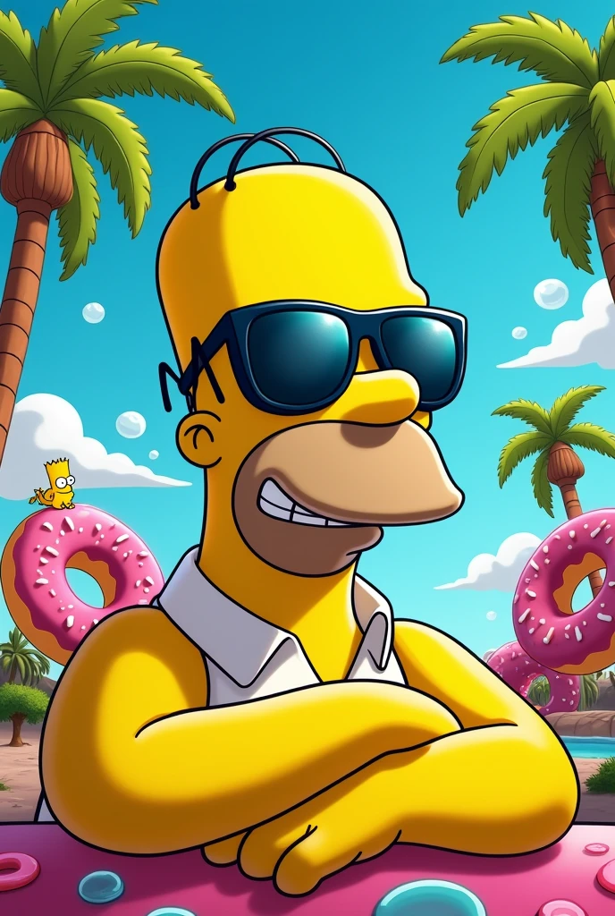 Homer Simpson with sunglasses