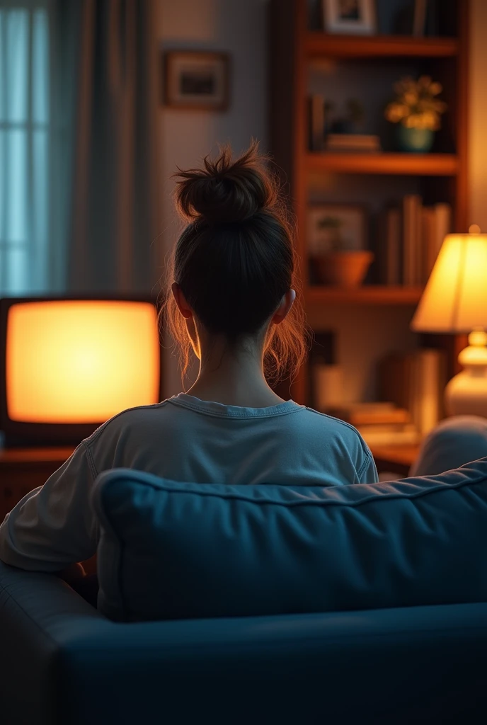 One person in room tv see
